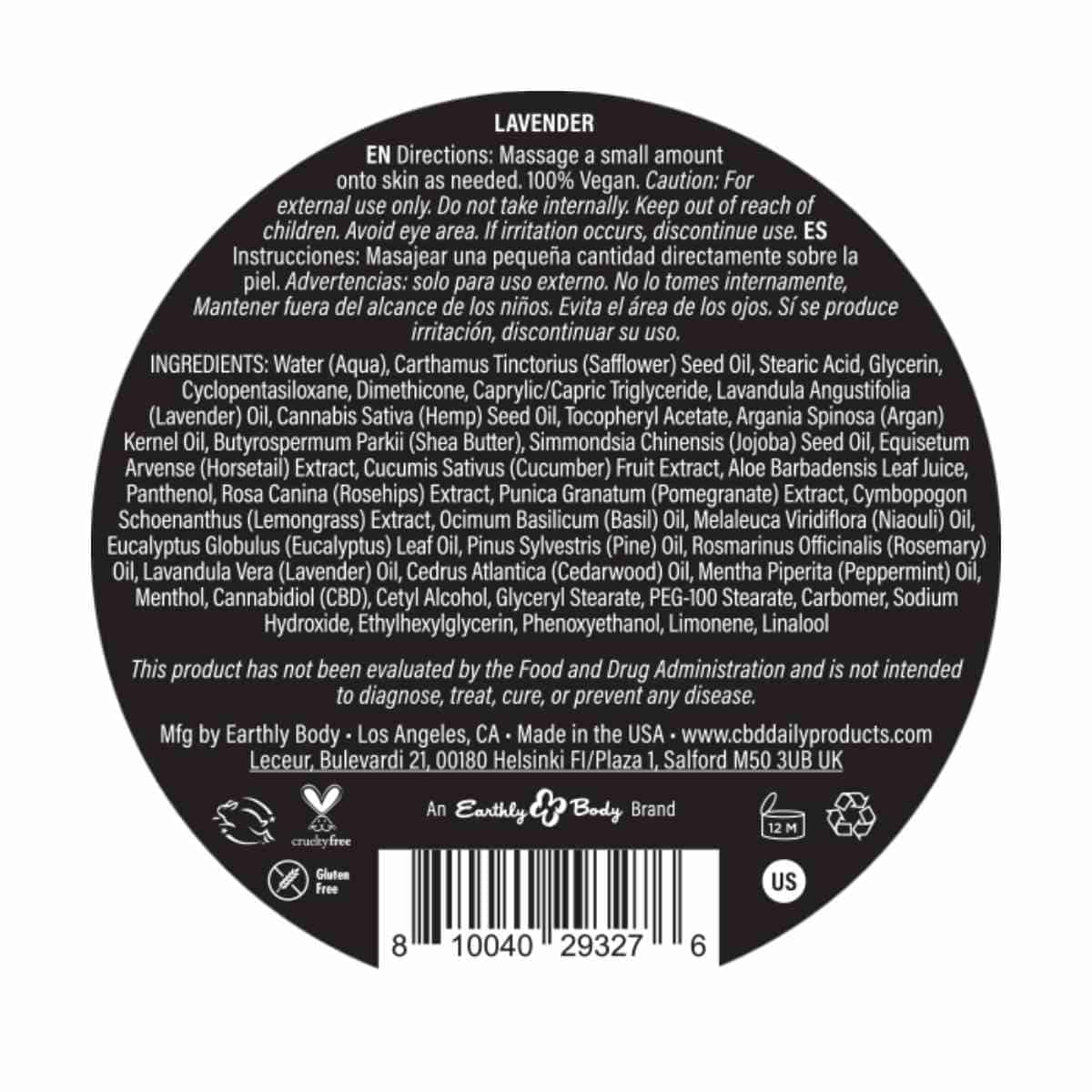 CBD Daily Ultimate Strength Intensive Cream (Lavender, 5 oz.)