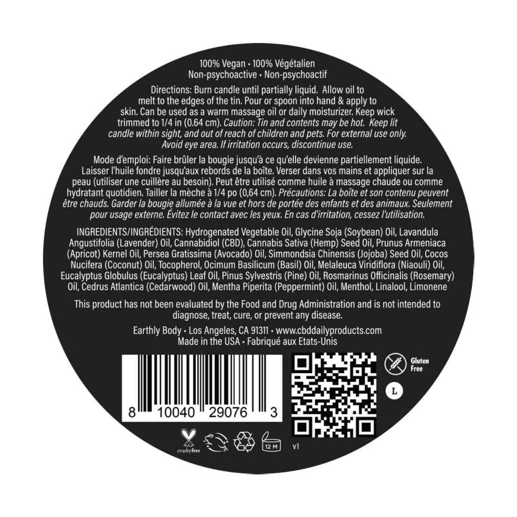 CBD Daily Lavender Massage Candle 60mg