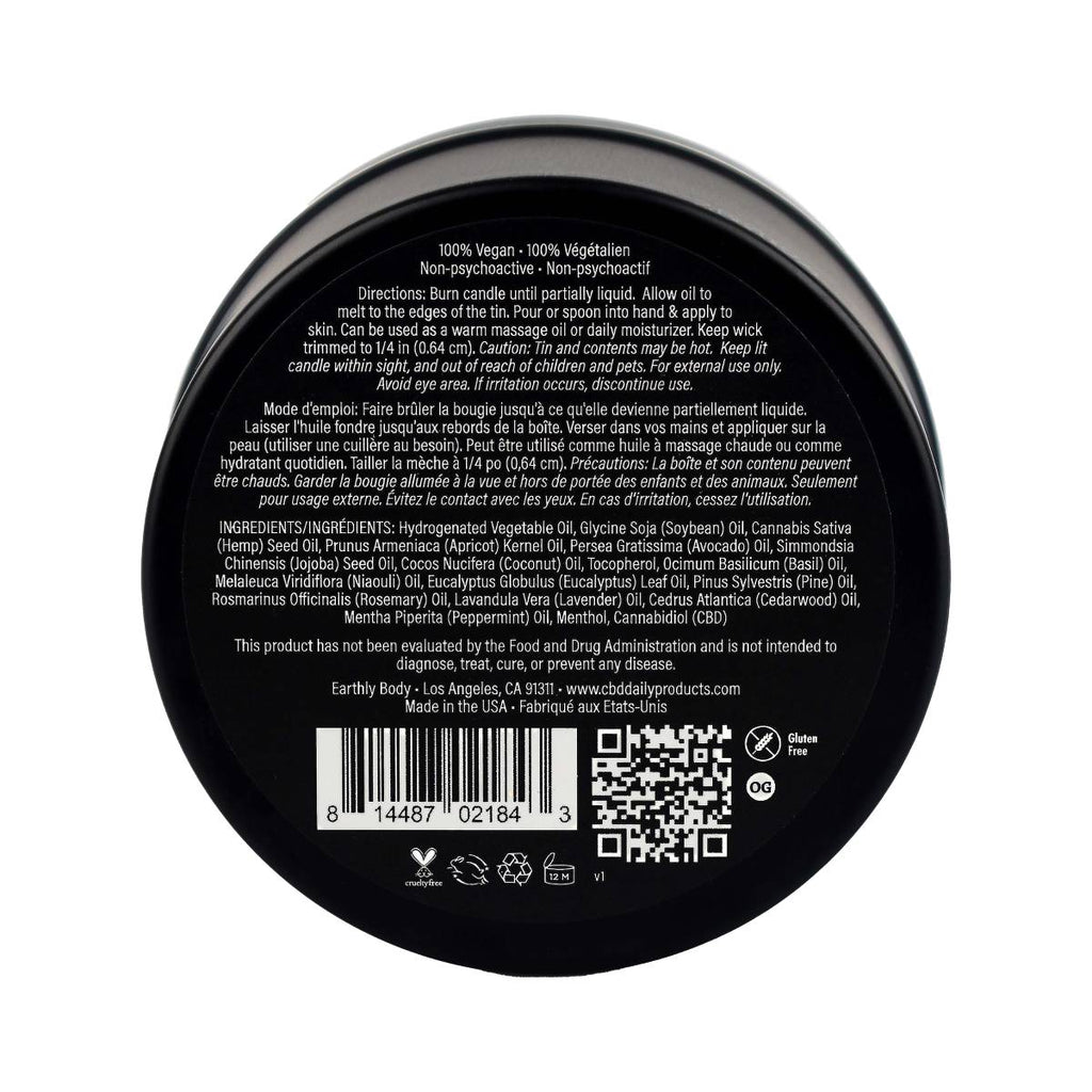 CBD Daily Massage Candle 60mg Original Mint
