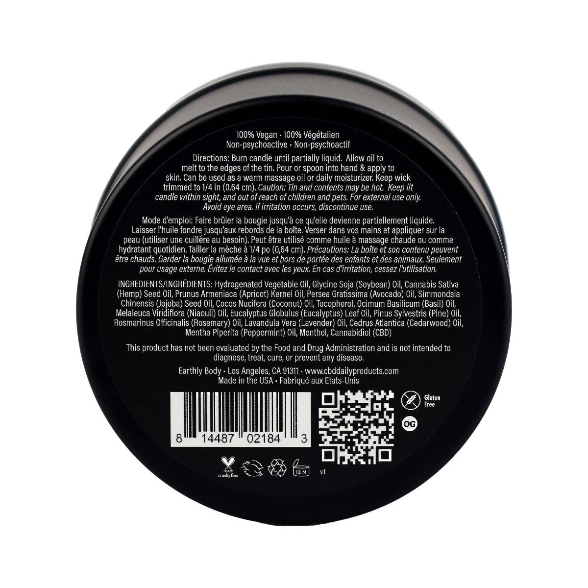 CBD Daily Massage Candle 60mg Original Mint